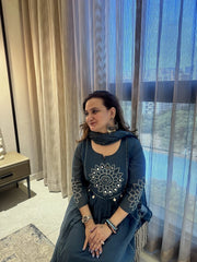 Zivara – Midnight Bloom Anarkali Set