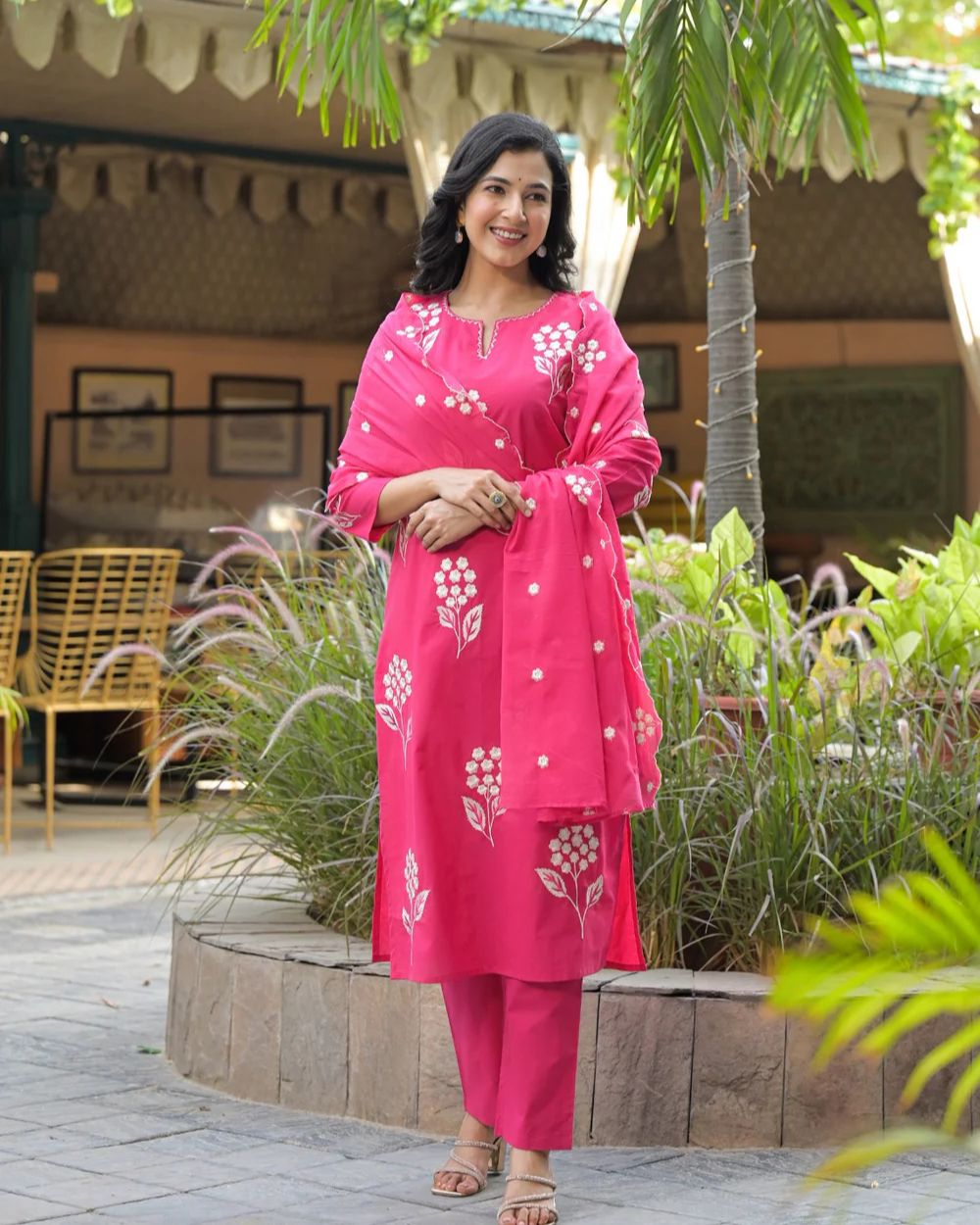 3-piece festive cotton suit set