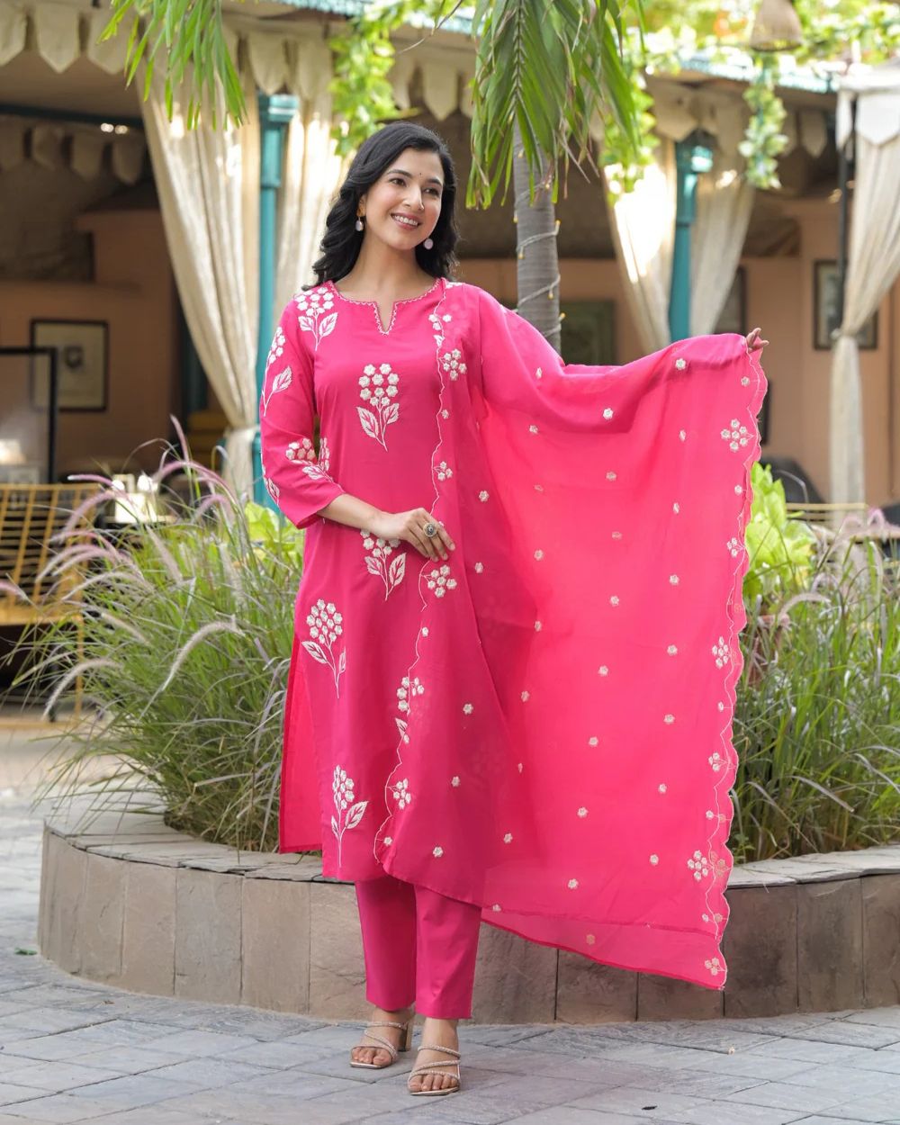 3-piece festive cotton suit set