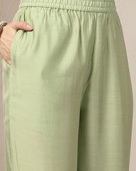 Khushi-Pistachio Green Mul Chanderi Embroidered Kurta Set with Dupatta