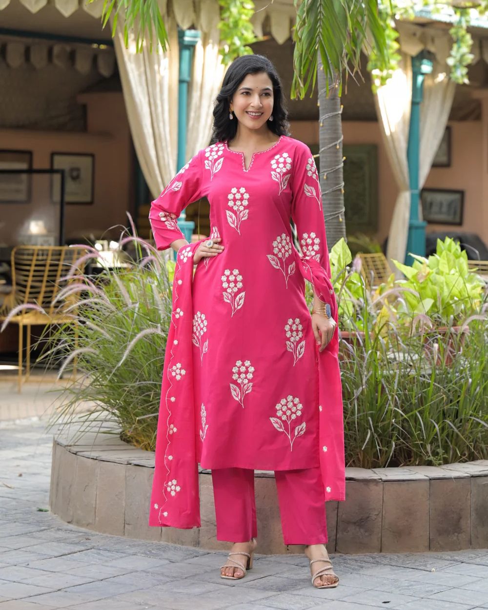 3-piece festive cotton suit set