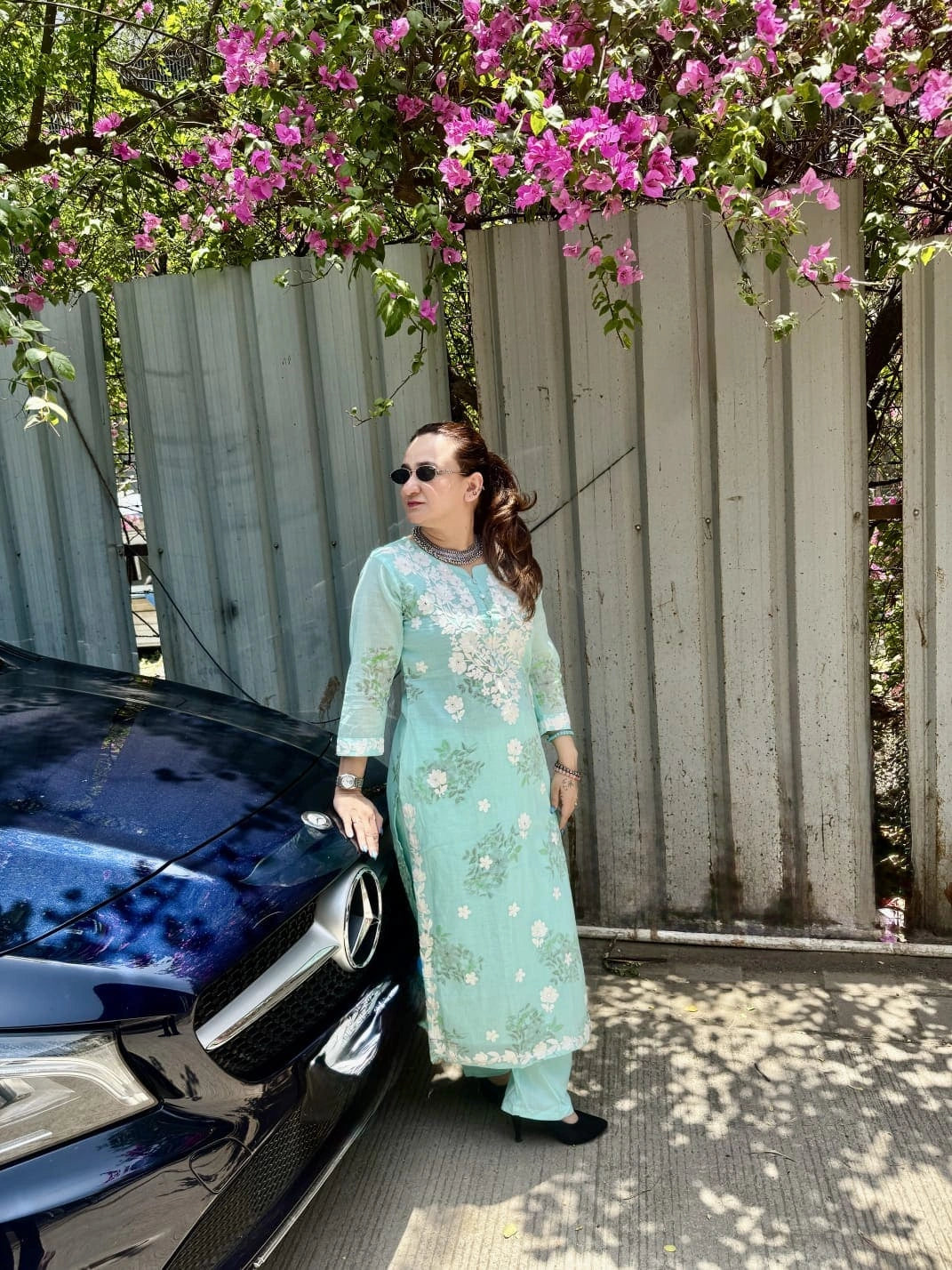 Azehra – Mint Bloom Mul Cotton Suit Set