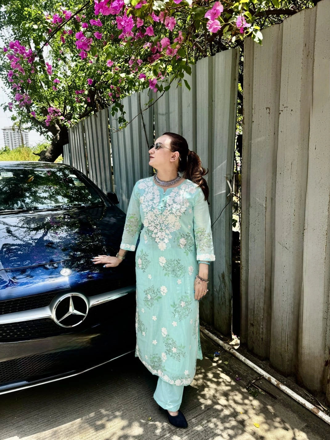 Azehra – Mint Bloom Mul Cotton Suit Set