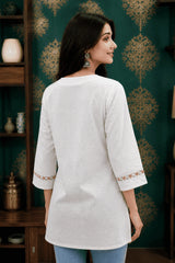 Aaira – Ivory Blossom Cotton Kurta
