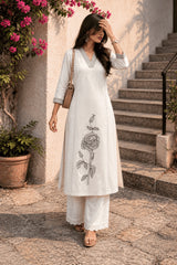 Noira – Ivory Bloom Cotton Kurta Set