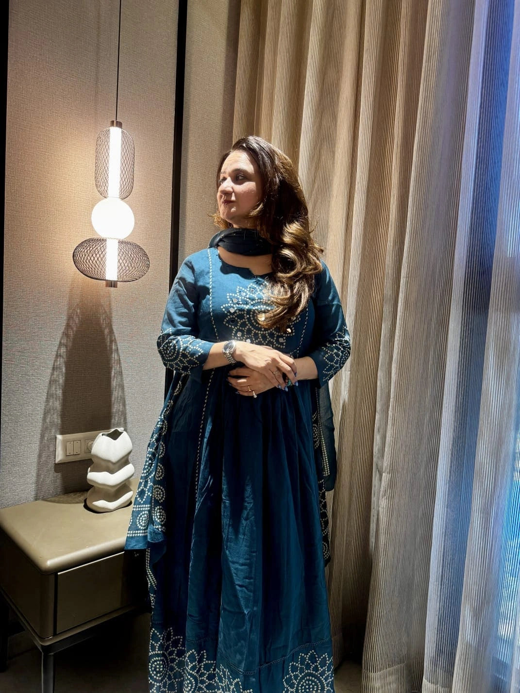 Zivara – Midnight Bloom Anarkali Set