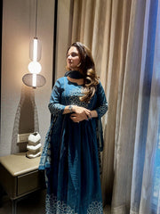 Zivara – Midnight Bloom Anarkali Set
